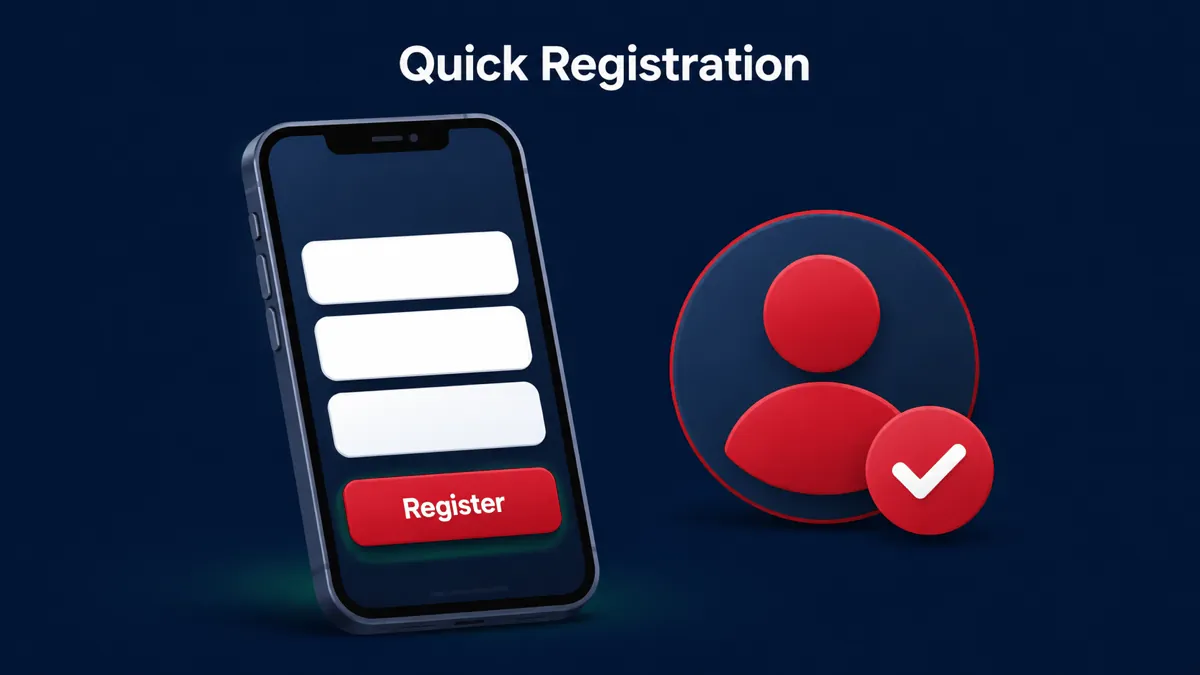 1Win sign up and login screen